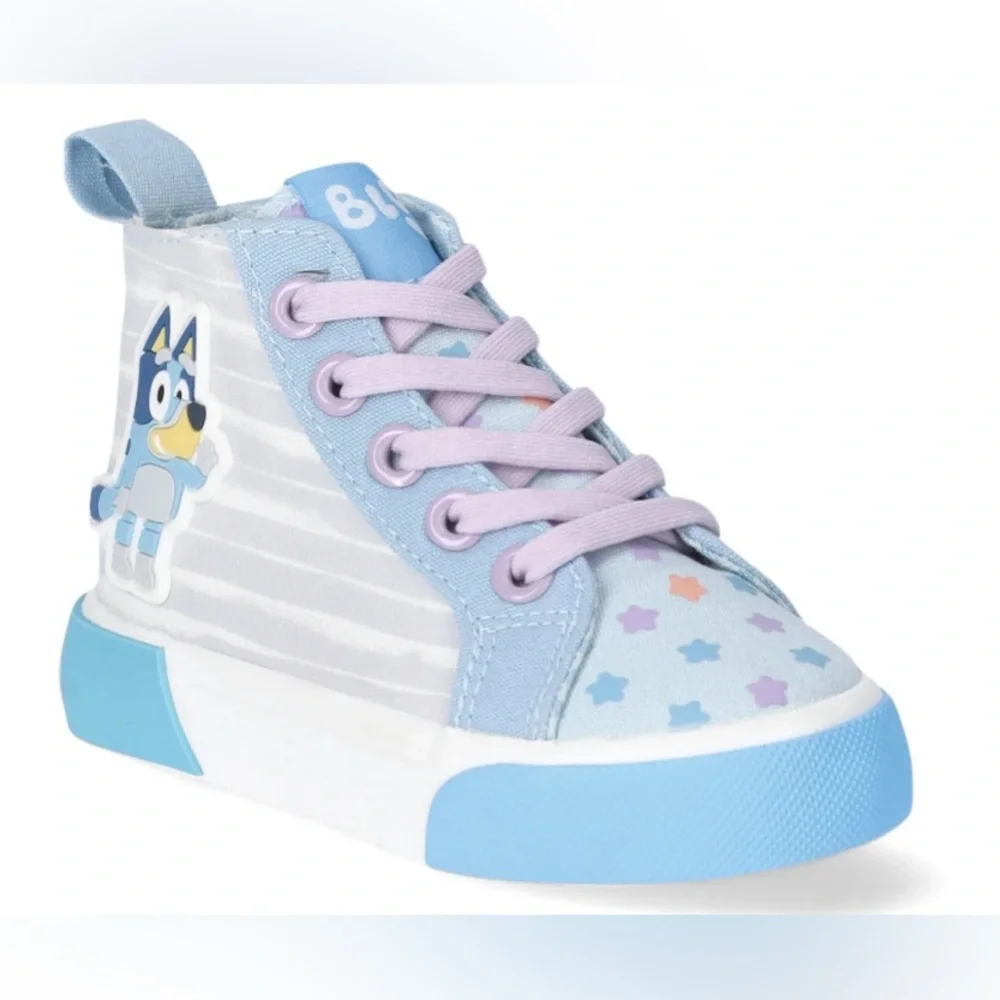 Disney Bluey Toddler Girls Bluey and Bingo Hi-Top Lace-up Sneakers - Picture 2 of 7